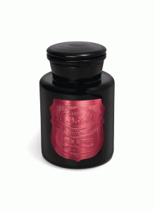 Аптекарска черна стъкленица - соева свещ Падивакс с аромат на лен и ирис